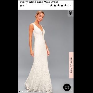 Lulus white lace maxi NWT